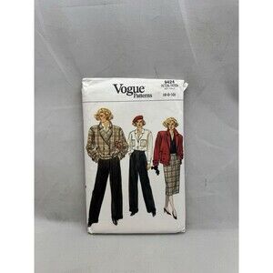 Vogue 9424 Sewing Pattern Size 6 8 10 Misses Jacket Shirt Pants Skirt 1980s